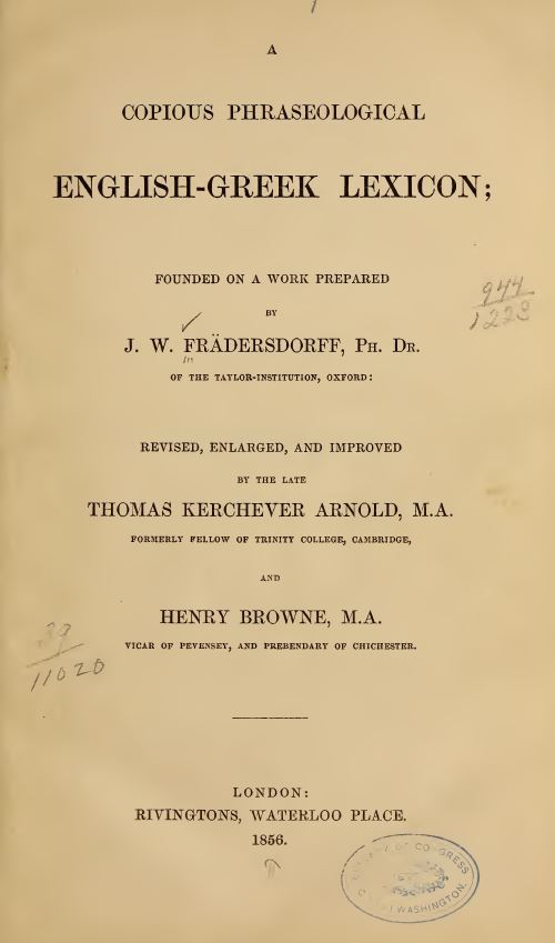 A copious phraseological English-Greek lexicon;