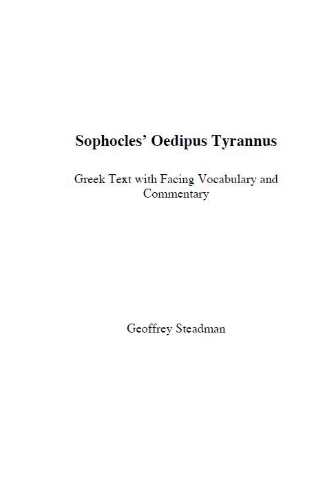 Sophocles’ Oedipus Tyrannus