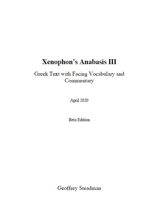 Xenophon’s Anabasis III