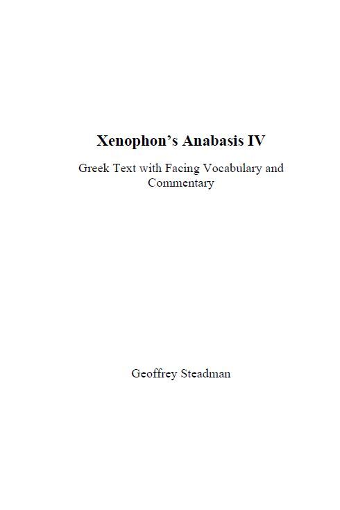 Xenophon’s Anabasis IV
