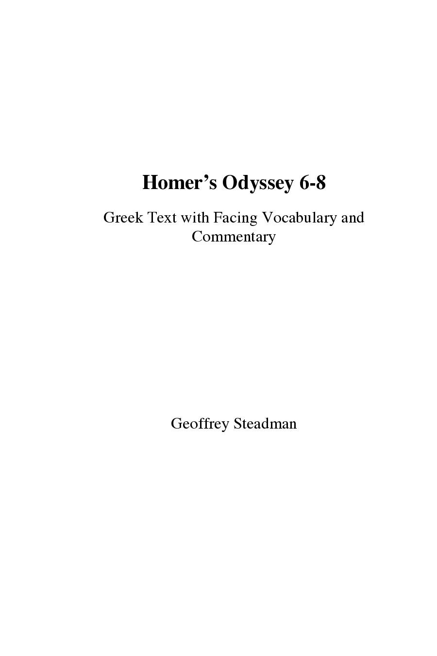 Homer’s Odyssey 6-8