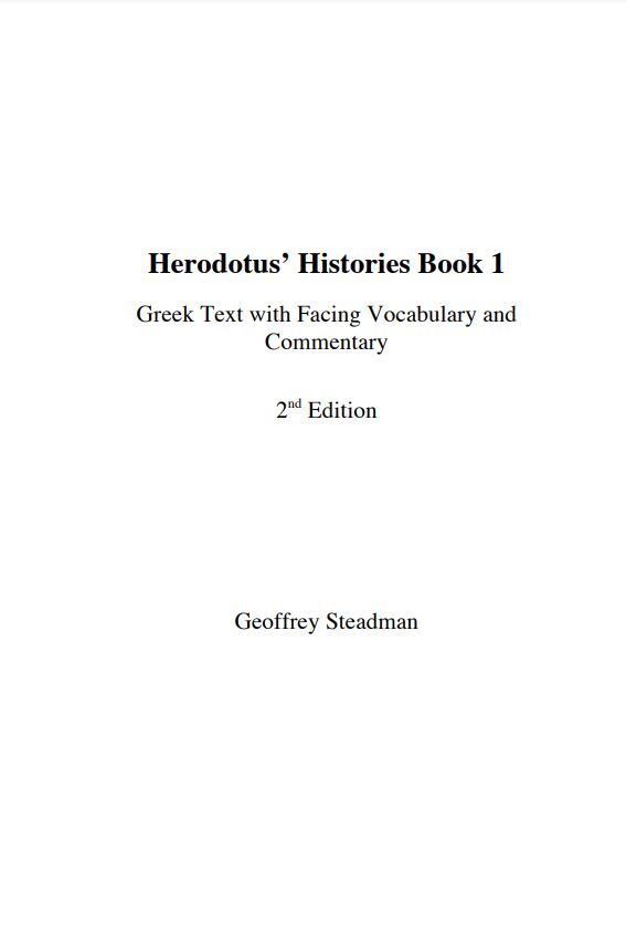 Herodotus’ Histories Book 1