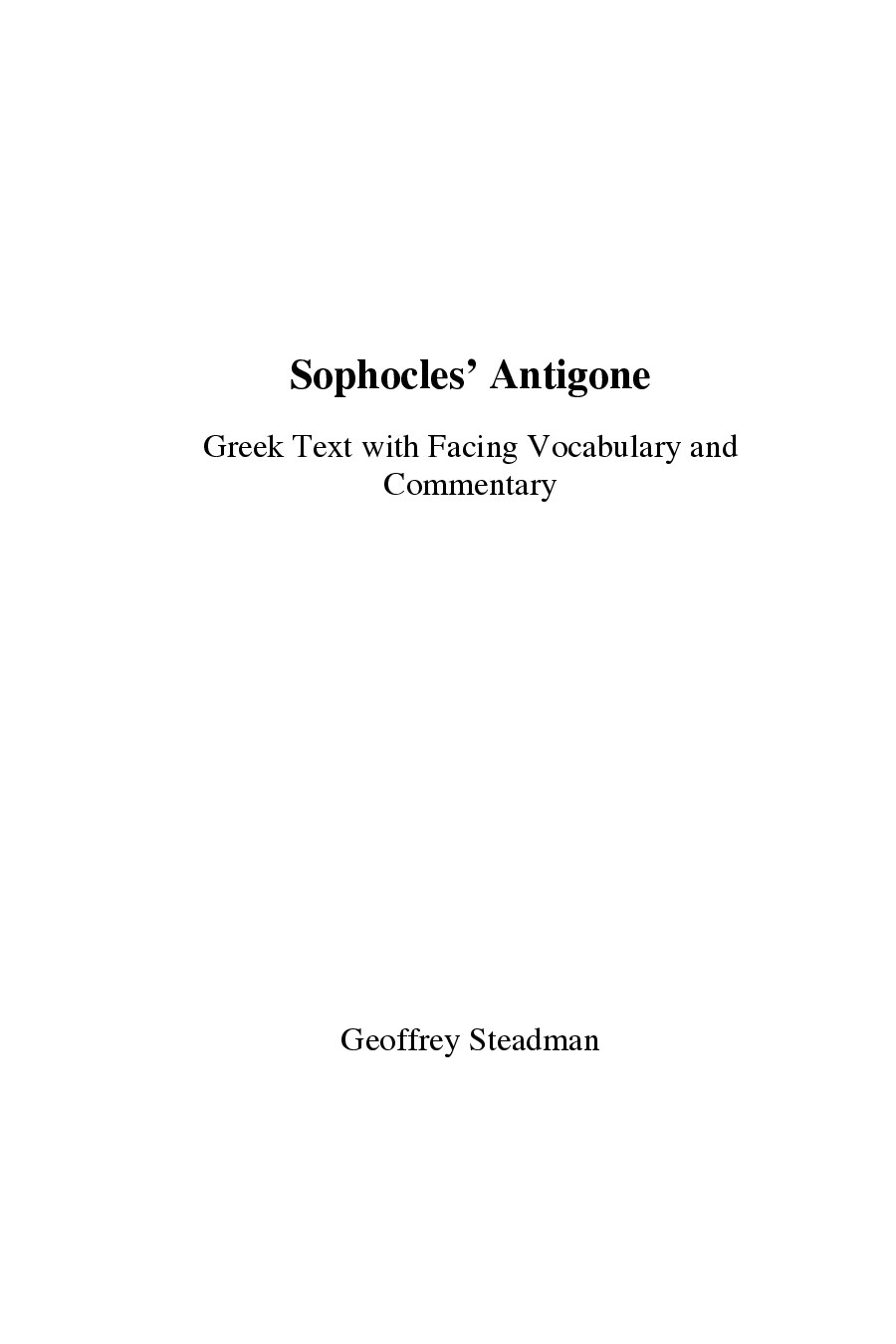 Sophocles’ Antigone