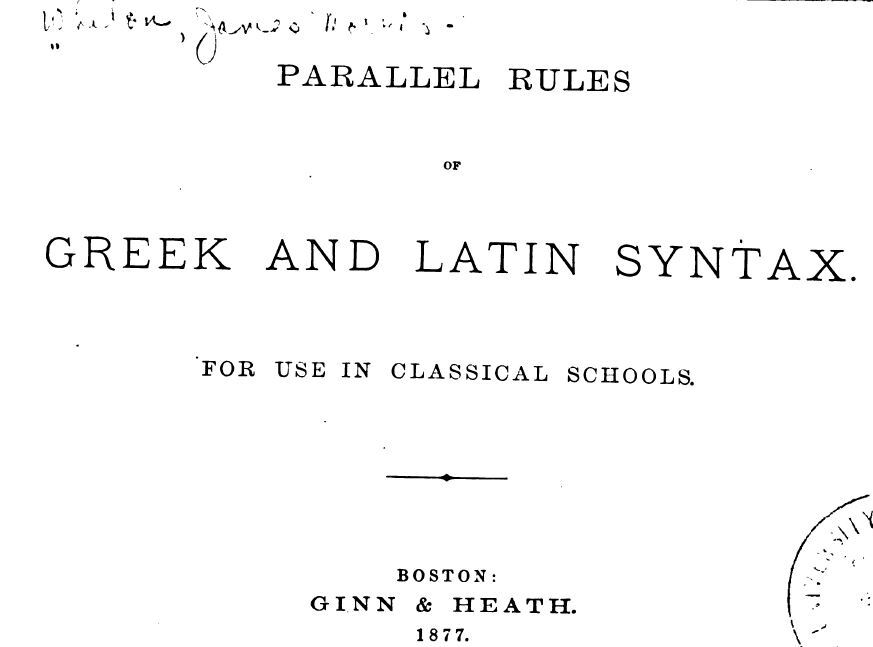Parallel Rules of Greek and Latin Syntax