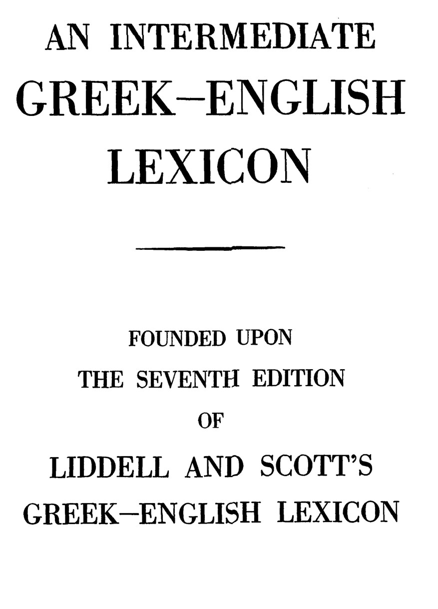 An intermediate greek-english lexicon
