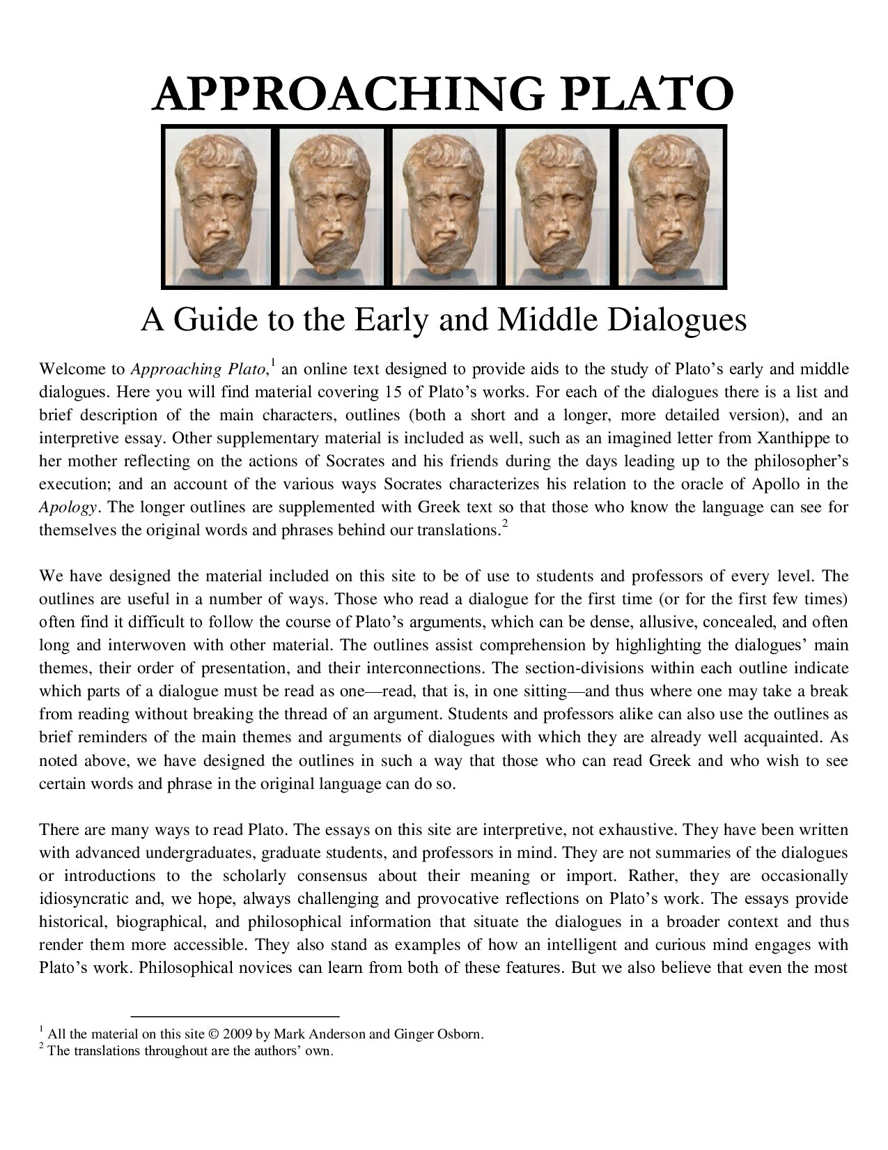 Approaching Plato: A Guide to the Early and Middle Dialogues