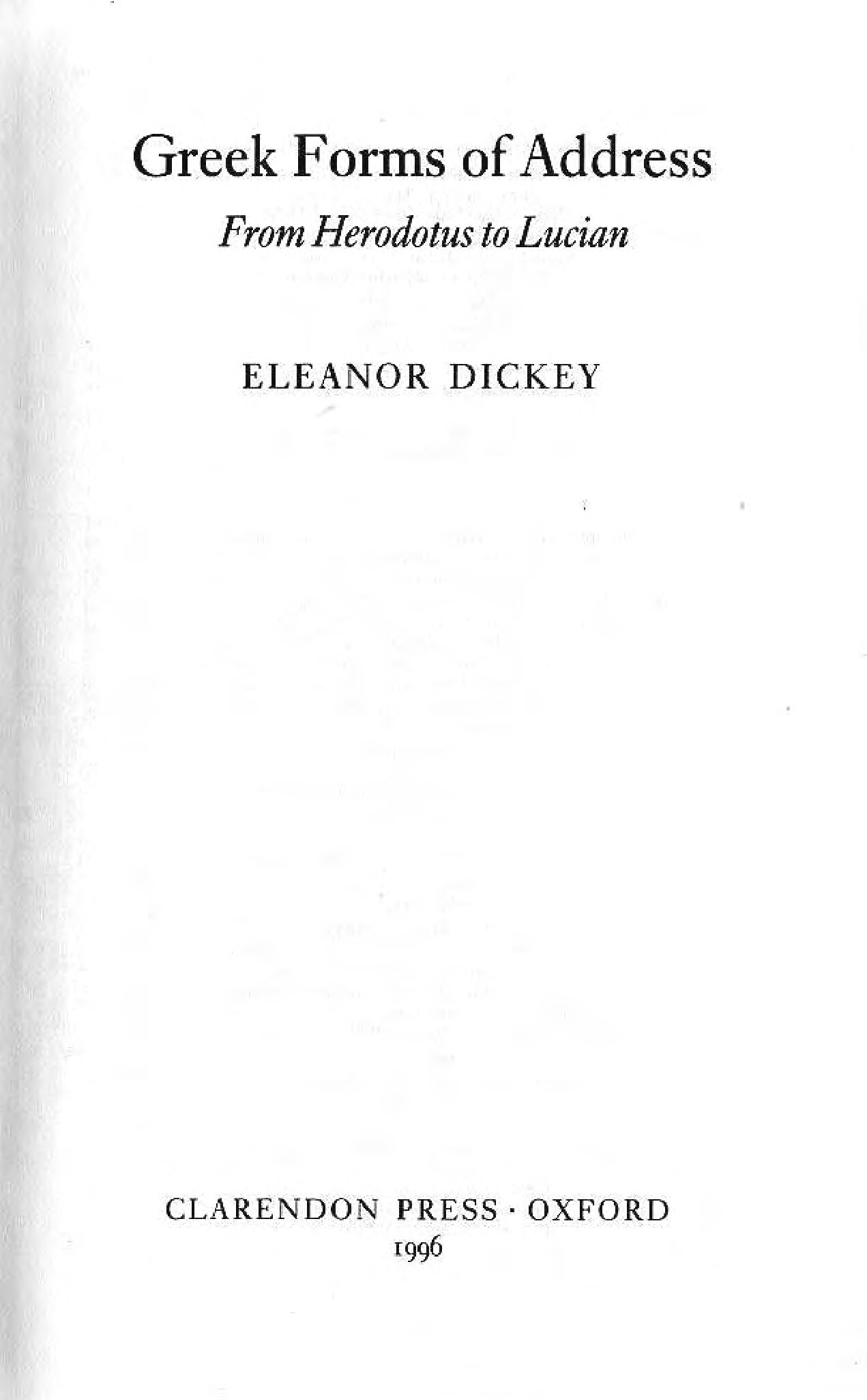 Greek Forms of Address