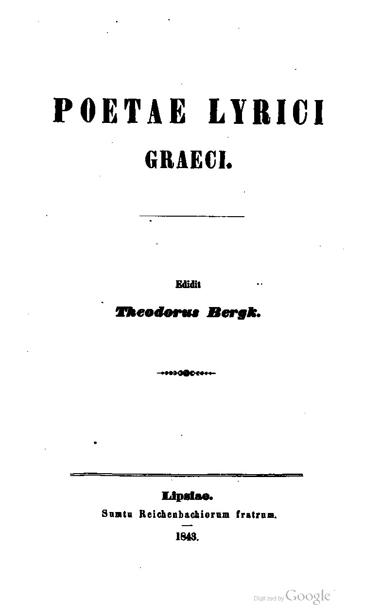 Poetae lyrici Graeci