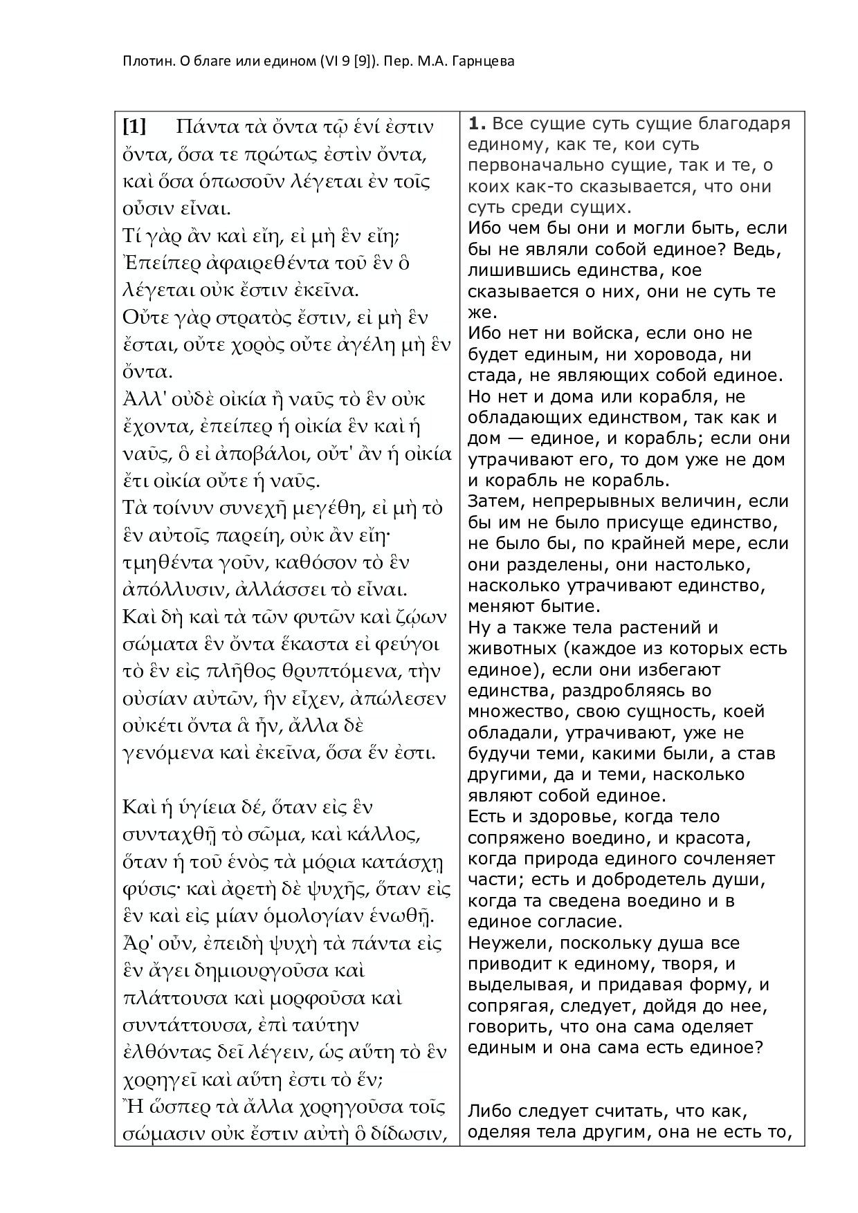 О благе или едином (VI 9 [9])