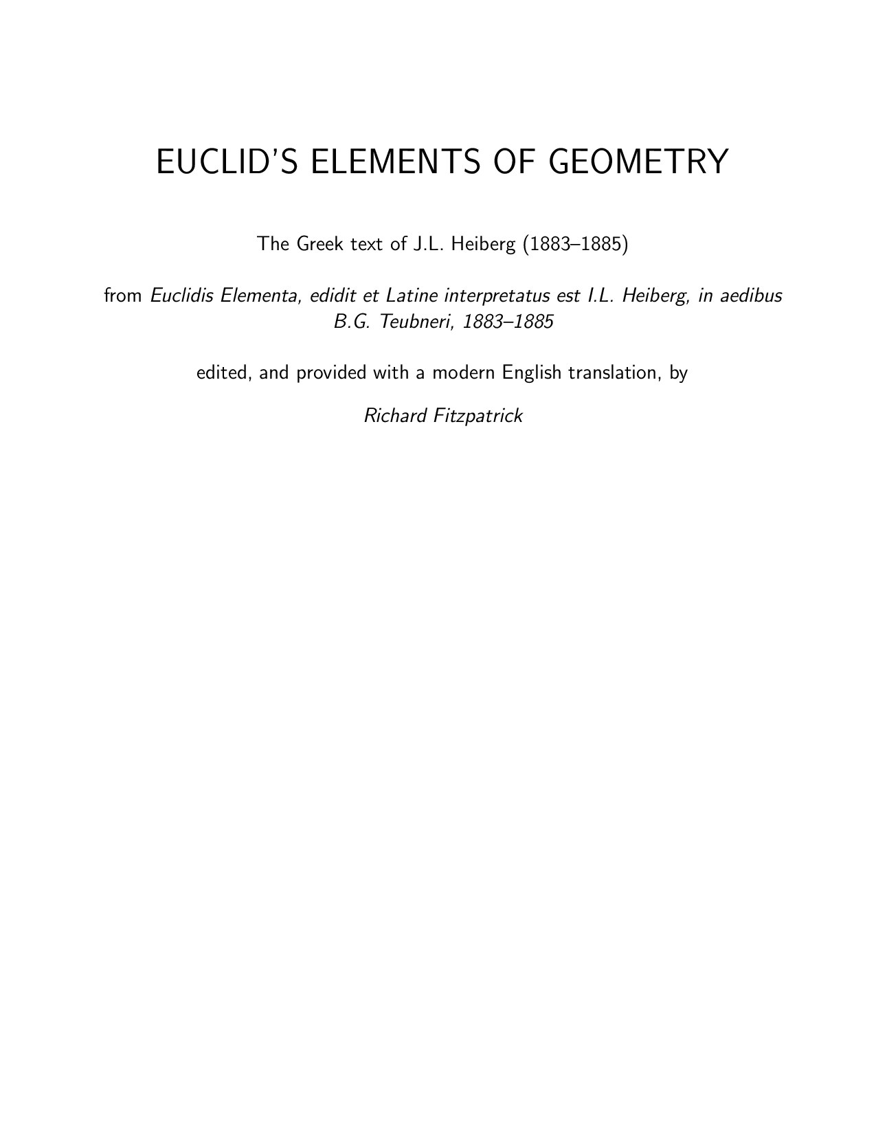 Euclid's Elements of Geometry