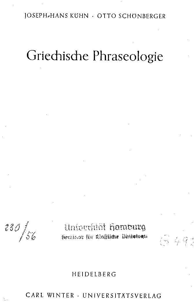 Griechische Phraseologie
