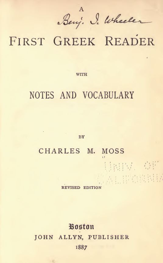 A first Greek reader; with notes and vocabulary